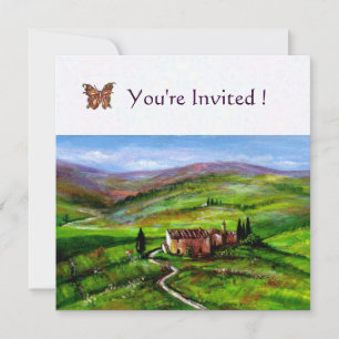 TUSCANY LANDSCAPE WITH GREEN HILLS INVITATION