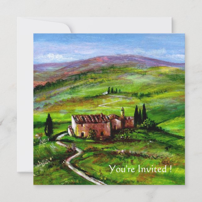 TUSCANY LANDSCAPE WITH GREEN HILLS INVITATION (Front)