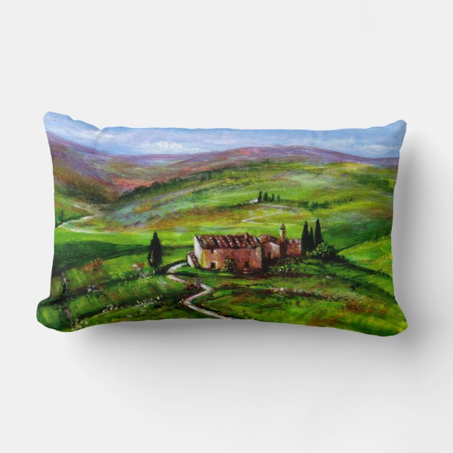 TUSCANY LANDSCAPE WITH GREEN HILLS LUMBAR CUSHION (Front)