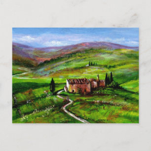 TUSCANY LANDSCAPE WITH GREEN HILLS POSTCARD