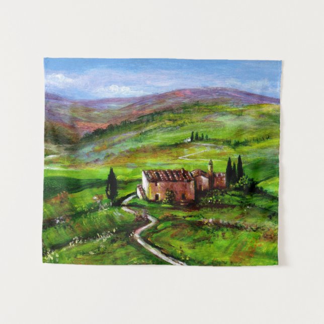 TUSCANY LANDSCAPE WITH GREEN HILLS TAPESTRY (Front (Horizontal))