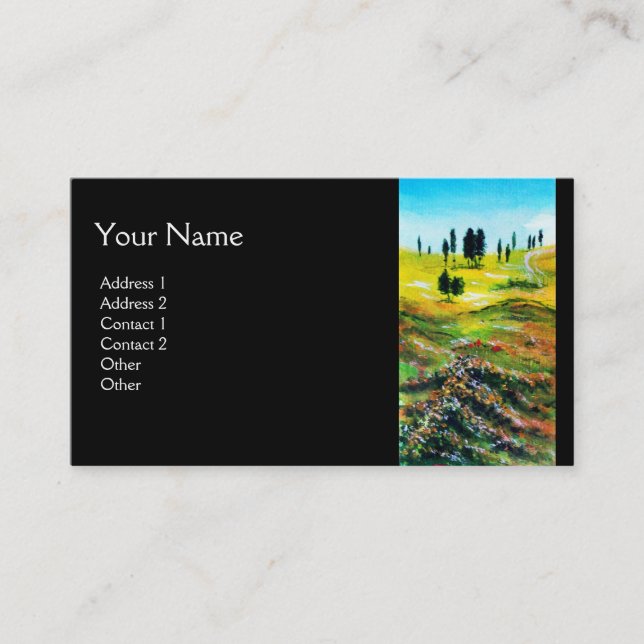 TUSCANY LANDSCAPE WITH POPPIES BUSINESS CARD (Front)
