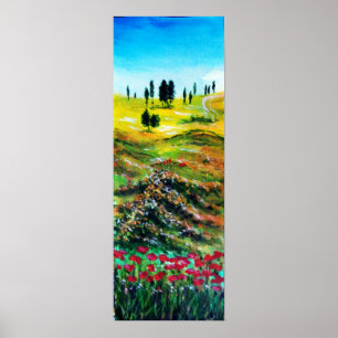 TUSCANY LANDSCAPE WITH POPPIES POSTER