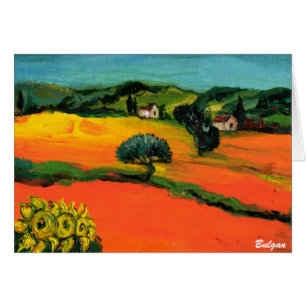 TUSCANY LANDSCAPE WITH SUNFLOWERS