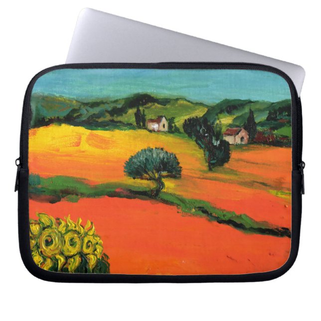 TUSCANY LANDSCAPE WITH SUNFLOWERS LAPTOP SLEEVE (Front)