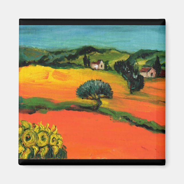 TUSCANY LANDSCAPE WITH SUNFLOWERS MAGNET (Front)