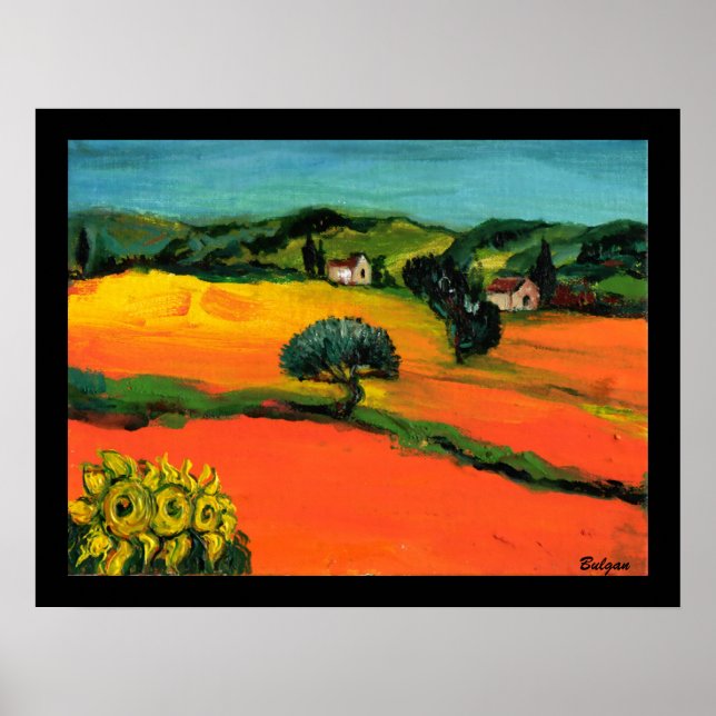 TUSCANY LANDSCAPE WITH SUNFLOWERS POSTER (Front)