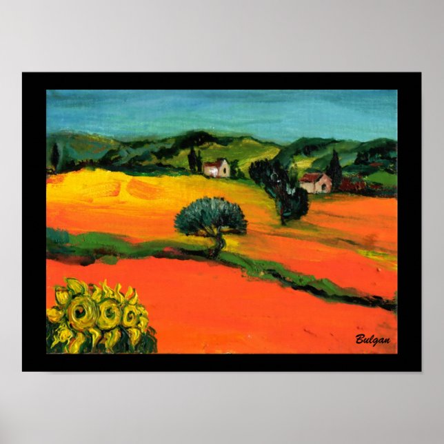 TUSCANY LANDSCAPE WITH SUNFLOWERS POSTER (Front)