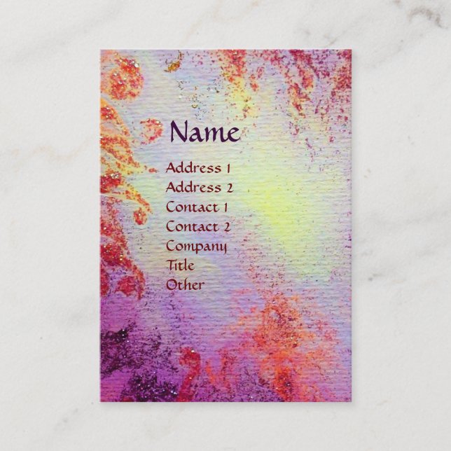 TUSCANY MEMORIES MONOGRAM purple blue white green Business Card (Front)