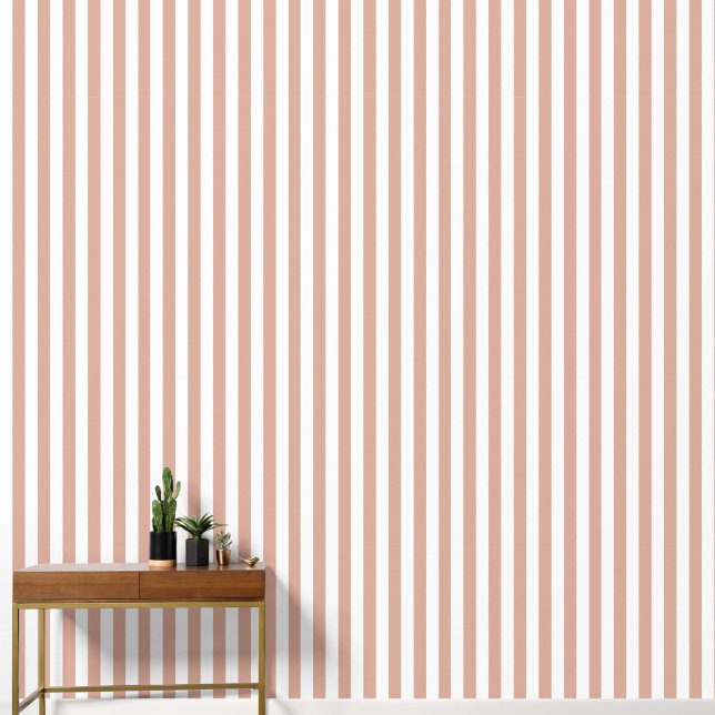 Tuscany Pink And White Stripe Wallpaper  (Hallway)