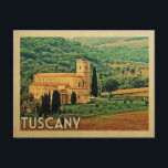 Tuscany Postcard Italy Vintage Travel<br><div class="desc">Tuscany Italy design in Vintage Travel style featuring a beautiful Italy country scene of the Abbazia di Sant'Antimo (Abbey of Sant'Antimo) - an Italian delight.</div>