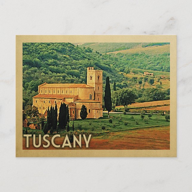 Tuscany Postcard Italy Vintage Travel (Front)