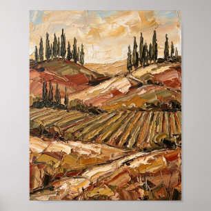 Tuscany Poster Luxury Abstract Oil Painting