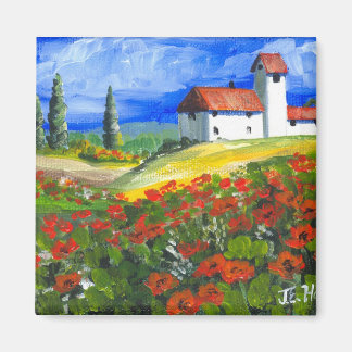 Tuscany Red Poppies Magnet
