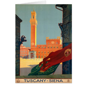 Tuscany Siena Italy Vintage Italian Travel Poster