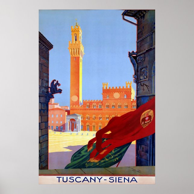 Tuscany ~ Siena ~ Vintage Italian Travel Poster (Front)