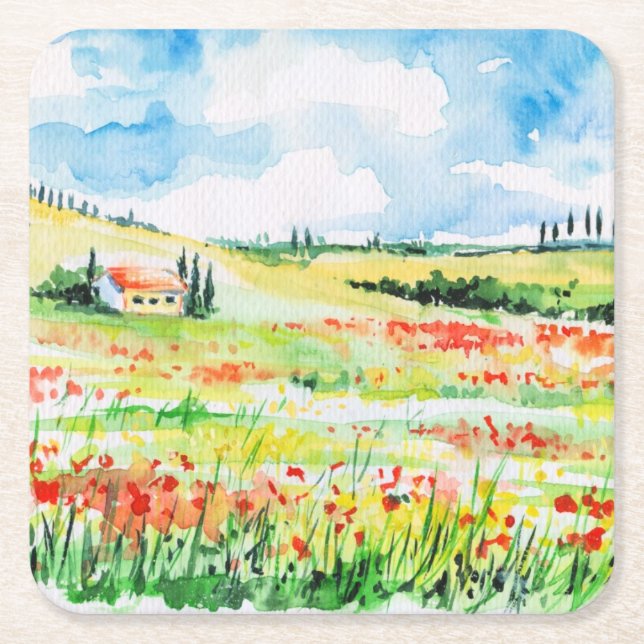 Tuscany Square Paper Coaster (Front)