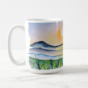 Tuscany Sunrise Watercolor Journey Italy Coffee Mug
