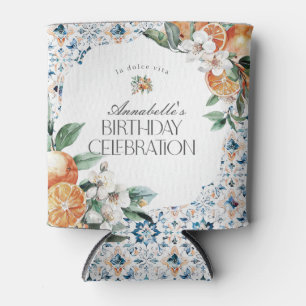 Tuscany Tile Citrus Italian Birthday Party Barware Can Cooler