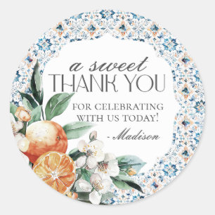 Tuscany Tile Citrus Italian Dessert Favour Sticker