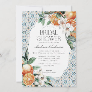 Tuscany Tile Coastal Italian Bridal Shower Invite