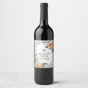 Tuscany Tile Italian Bridal Shower Barware Wine Label