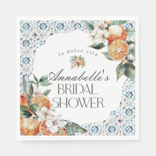 Tuscany Tile Italian Bridal Shower Table Decor Napkin