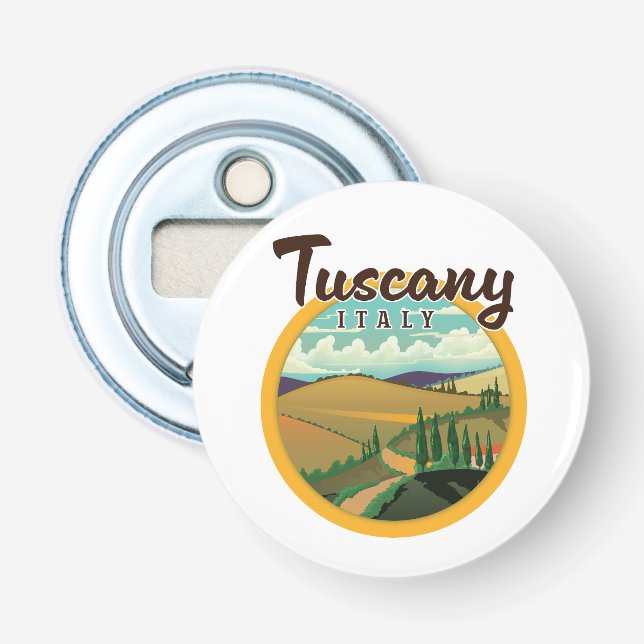 Tuscany travel logo bottle opener (Front)