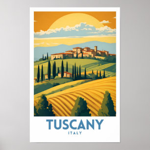 Tuscany Travel Retro Poster