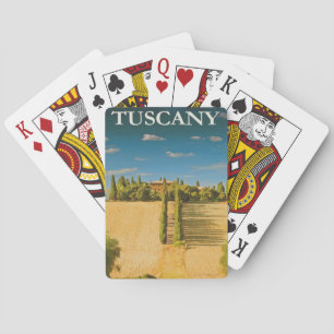 Tuscany Vintage Travel Poster Playing Cards