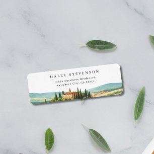Tuscany Watercolor Illustration Skyline Wedding