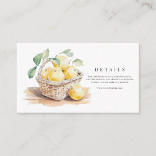 Tuscany Watercolor Italian Wedding Details  Enclosure Card