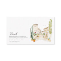 Tuscany Watercolor Italian Wedding Details 