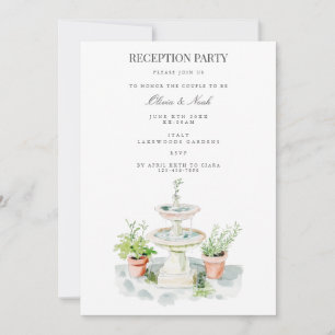 Tuscany Watercolor Italy Reception Invitation Card