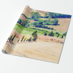 Tuscany watercolor painting #2 wrapping paper