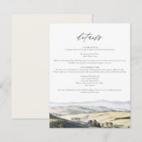 TUSCANY Watercolor Skyline Travel Details Card