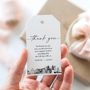 Tuscon Skyline Wedding Thank You Favour Tag
