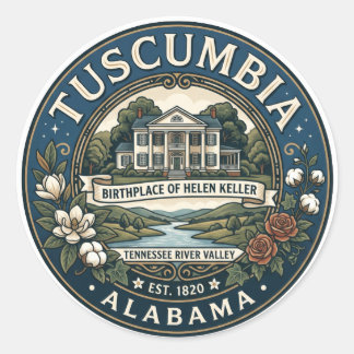 Tuscumbia, Alabama, USA Classic Round Sticker