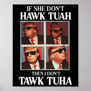 Tush 2024 Hawk Tuah Trump Embarring Airport Poster