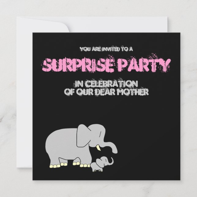 Tusk Love Best Mum! Surprise Party Invitation (Front)
