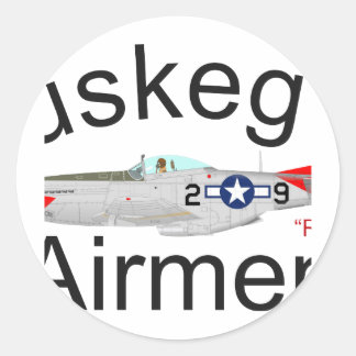 Tuskegee Airman P-51 Red Tails Mustang Classic Round Sticker