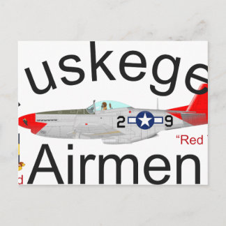 Tuskegee Airman P-51 Red Tails Mustang Postcard