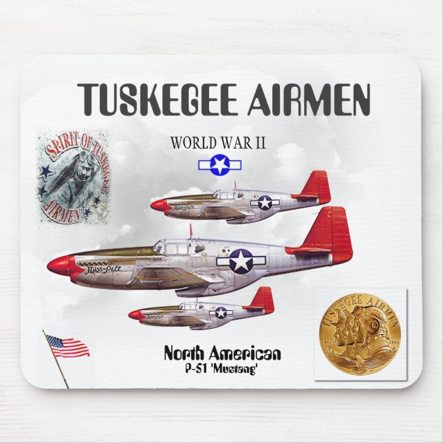 TUSKEGEE AIRMEN -301st Fighter Sq.- WW II Mouse Mat (Front)