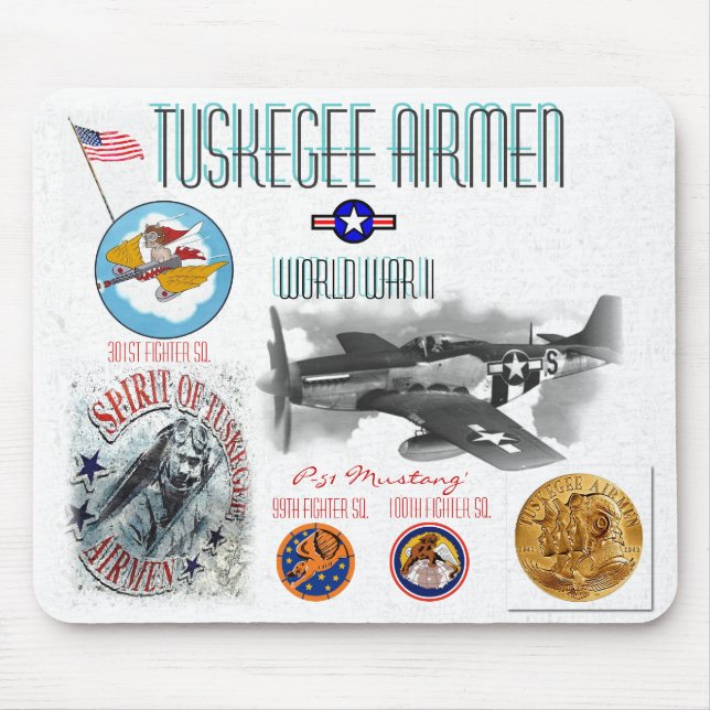 TUSKEGEE AIRMEN -301st Fighter Sq.- WW II Mouse Mat (Front)