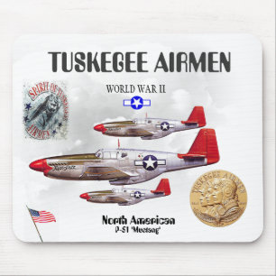 TUSKEGEE AIRMEN -301st Fighter Sq.- WW II Mouse Pa Mat