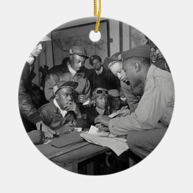 Tuskegee Airmen 332nd Fighter Group Pilots Ceramic Tree Decoration (Front)