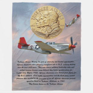 Tuskegee Airmen COIN   Fleece Blanket