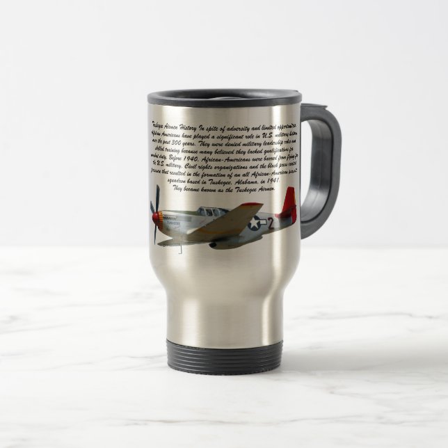 TUSKEGEE AIRMEN COIN   TRAVEL MUG (Front Right)