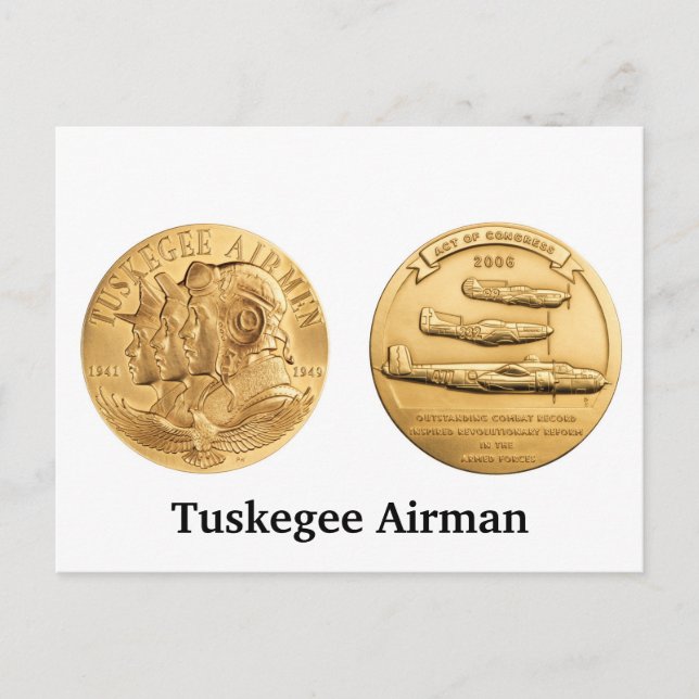 Tuskegee Airmen Gold Medal Postcard (Front)