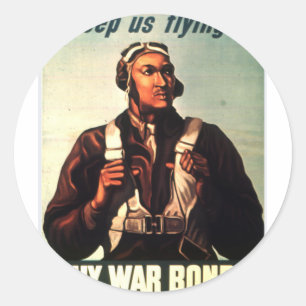 Tuskegee Airmen, Red Tail War-bond Classic Round Sticker